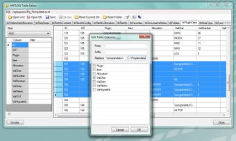 Image 0 for ANTLOG Table Editor