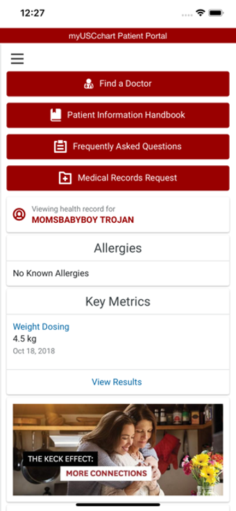 Image 3 for Keck Medicine myUSCchart