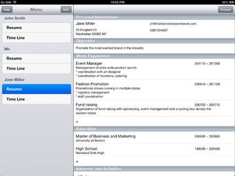Image 0 for Resume TimeLine