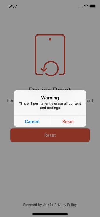 Image 1 for Jamf Reset