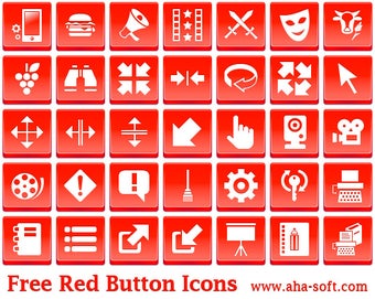 Image 0 for Free Red Button Icons