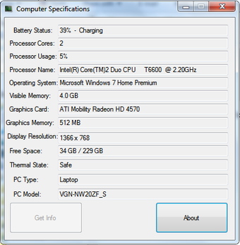 Image 0 for Computer Specifications