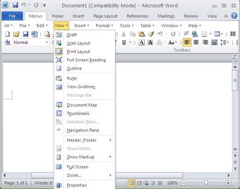 Image 1 for Classic Menu for Word 201…