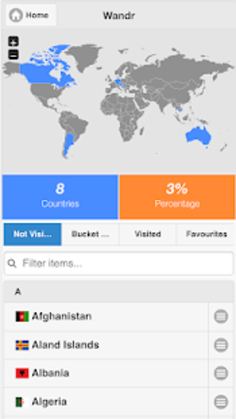 Imagen 1 para Wandr - Track Visited Cou…
