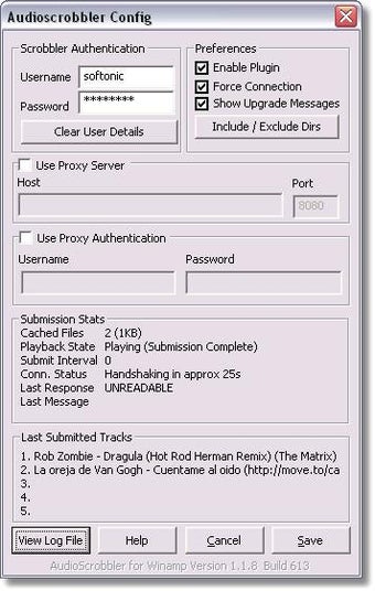 Imagen 0 para Audioscrobbler Winamp Plu…
