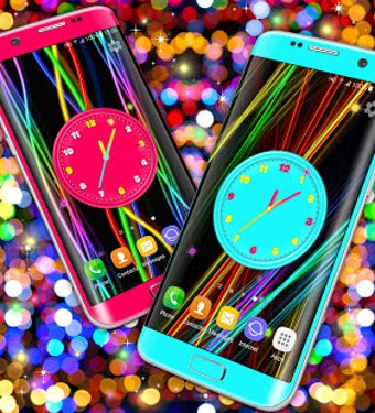 Imagen 2 para 3D Neon Clock Live Wallpa…