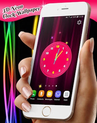 Imagen 3 para 3D Neon Clock Live Wallpa…