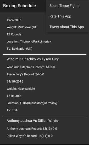 Image 1 for Boxing Fight Schedule