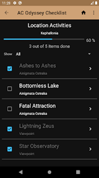 Image 1 for Game Checklist  for AC Od…