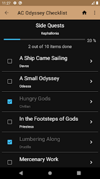 Image 1 for Game Checklist  for AC Od…