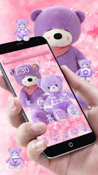 Image 2 for Lavender Teddy Bear Pink …