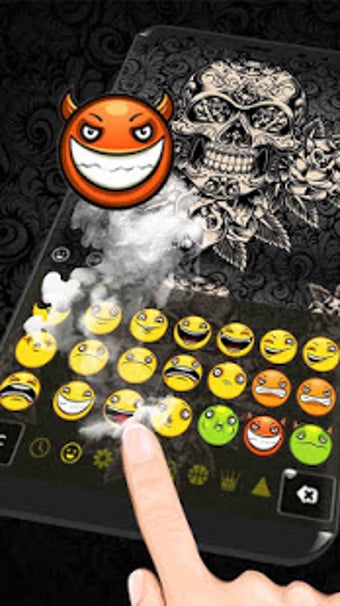 Imagen 3 para Black Rose Skull Keyboard