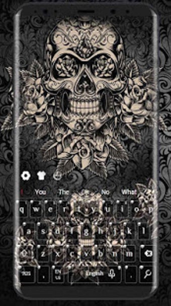Imagen 0 para Black Rose Skull Keyboard