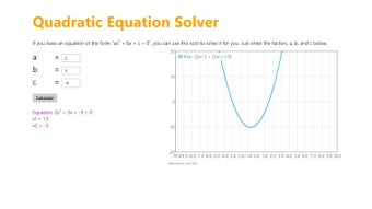 Image 1 for Quadratic Equation Solver…