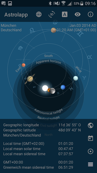 Imagen 1 para Astrolapp Live Planets an…