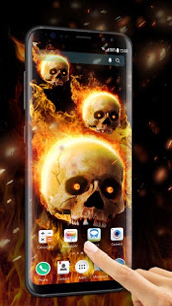 Image 3 for Flaming Skull Live Wallpa…