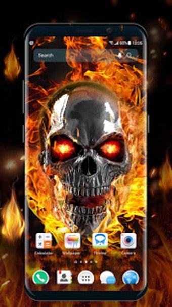 Image 2 for Flaming Skull Live Wallpa…