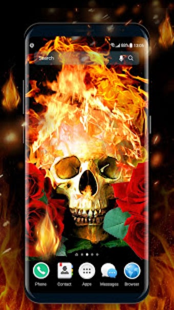 Image 0 for Flaming Skull Live Wallpa…