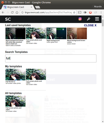 Imagen 1 para Bigscreen Instagram Chrom…