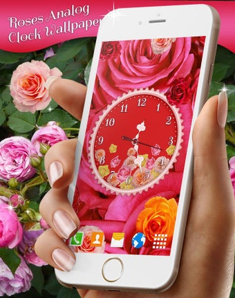 Imagen 0 para Roses Analog Clock Wallpa…