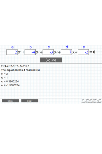 Image 0 for Quartic equation calculat…