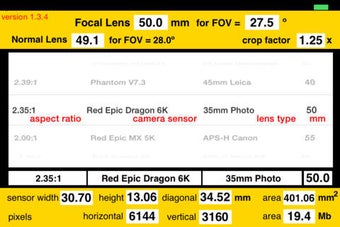 Image 0 for Camera Sensor/Lens Calcul…