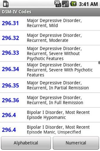 Image 1 for DSM-IV Codes for Android