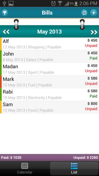 Image 3 for Bills - Expense Monitor