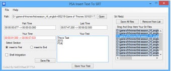 Image 0 for Insert Text To SRT
