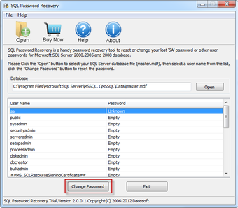 Image 2 for Daossoft SQL Password Res…