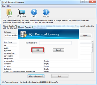 Imagen 1 para Daossoft SQL Password Res…