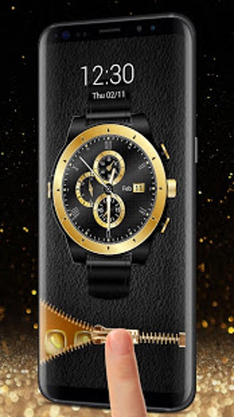 Image 0 for Golden clock lock screen