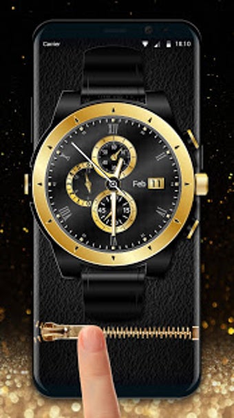 Image 1 for Golden clock lock screen