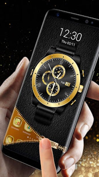 Image 2 for Golden clock lock screen