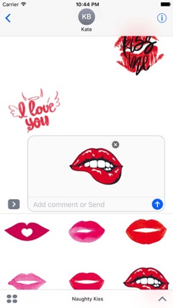 Image 0 for Naughty Kiss Sticker App