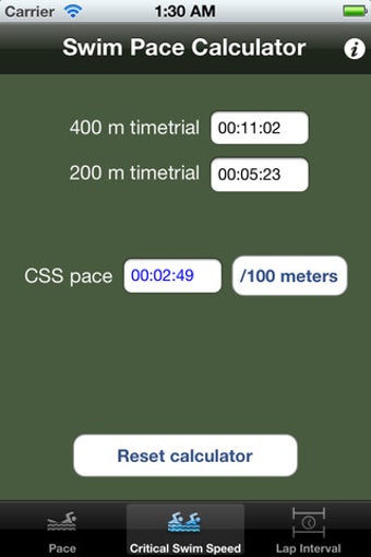 Imagen 1 para Swim Pace Calculator