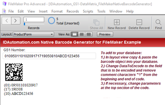Image 0 for GS1 DataMatrix FileMaker …