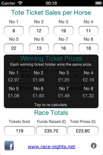 Image 0 for Race Night Tote Calculato…