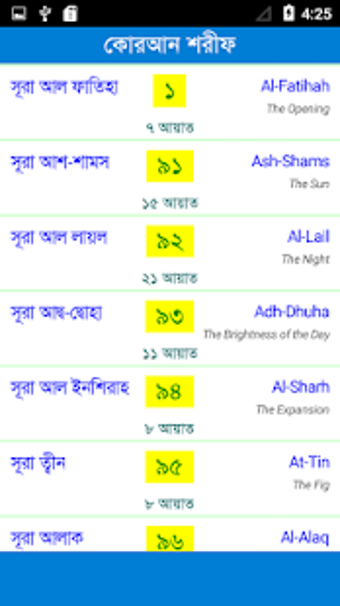 Image 1 for 25 Small Surah Bangla