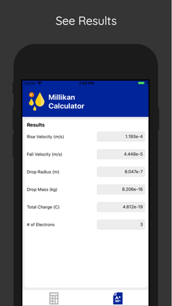 Image 0 for Millikan Calculator