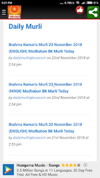 Imagen 1 para Madhuban Murli BK