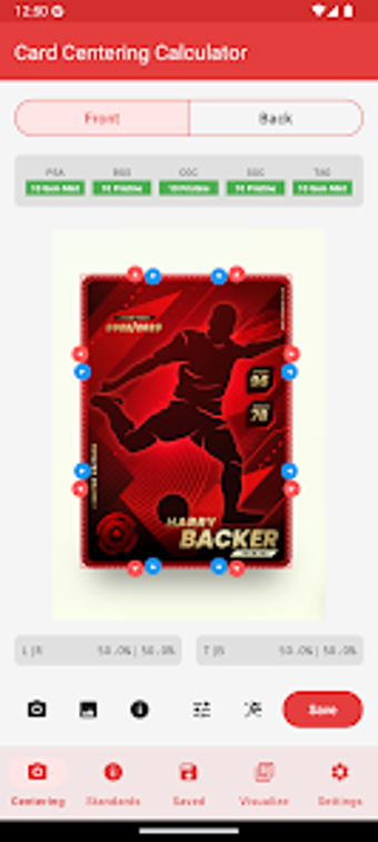 Image 0 for Card Centering Calculator