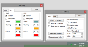 Imagen 0 para RAM CPU Taskbar