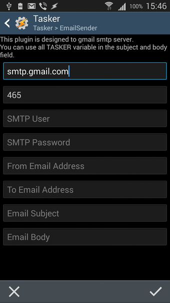 Image 1 for Email Send Tasker Plugin
