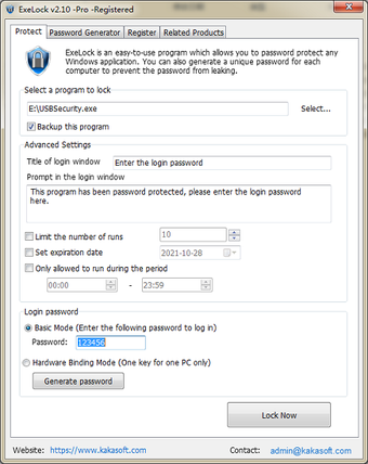 Image 0 for KakaSoft ExeLock