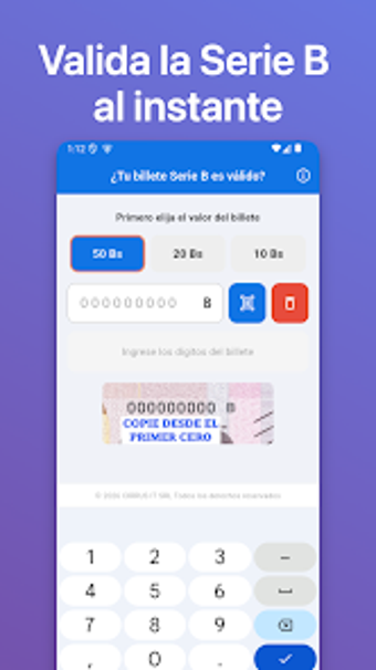 Imagen 0 para Validar Billete Serie B