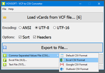 Image 2 for VCF to CSV Converter