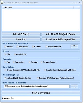Imagen 0 para vCard VCF To CSV Converte…