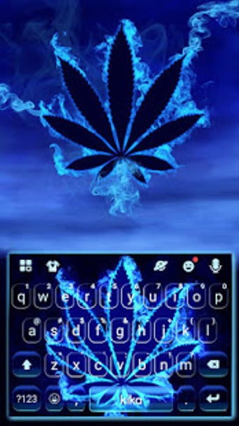 Imagen 3 para Neon Blue Weed Keyboard T…