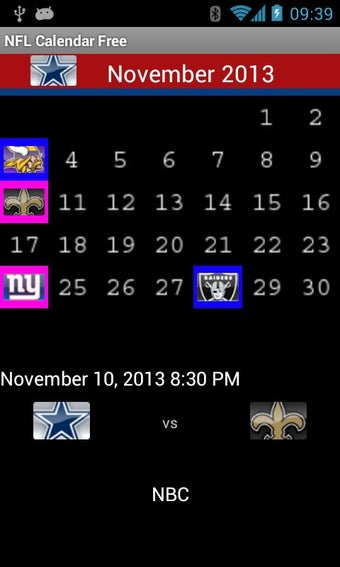 Image 0 for NFL Calendar Free